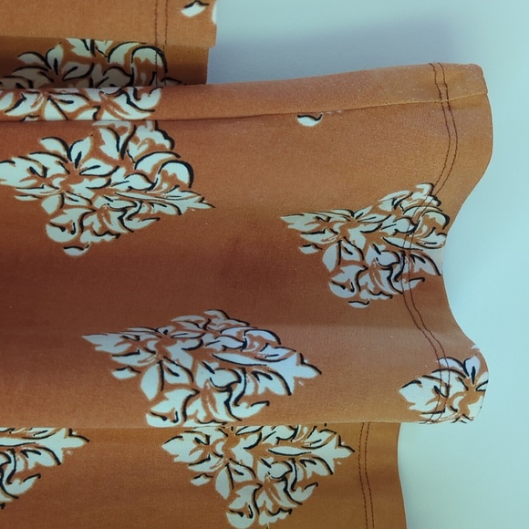 Louis Dell'Olio Geometric Pattern LS Tunic Top XS Burnt Orange/Rust - Picture 5 of 14